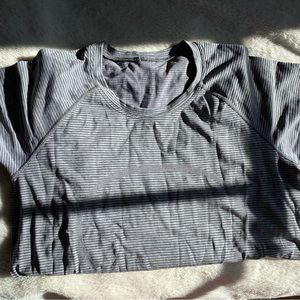 lululemon full length striped hether gray swiftley tech